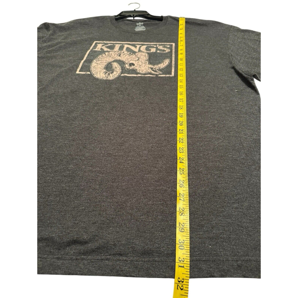 KINGS Mens T-Shirt Gray XXXL / 3X Mountain Goat Skull Horns Ram Short Sleeves - Picture 10 of 14